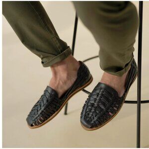 👞✨ Nisolo Men’s Leather Huarache Sandals – Black, Size 10 (NIB)